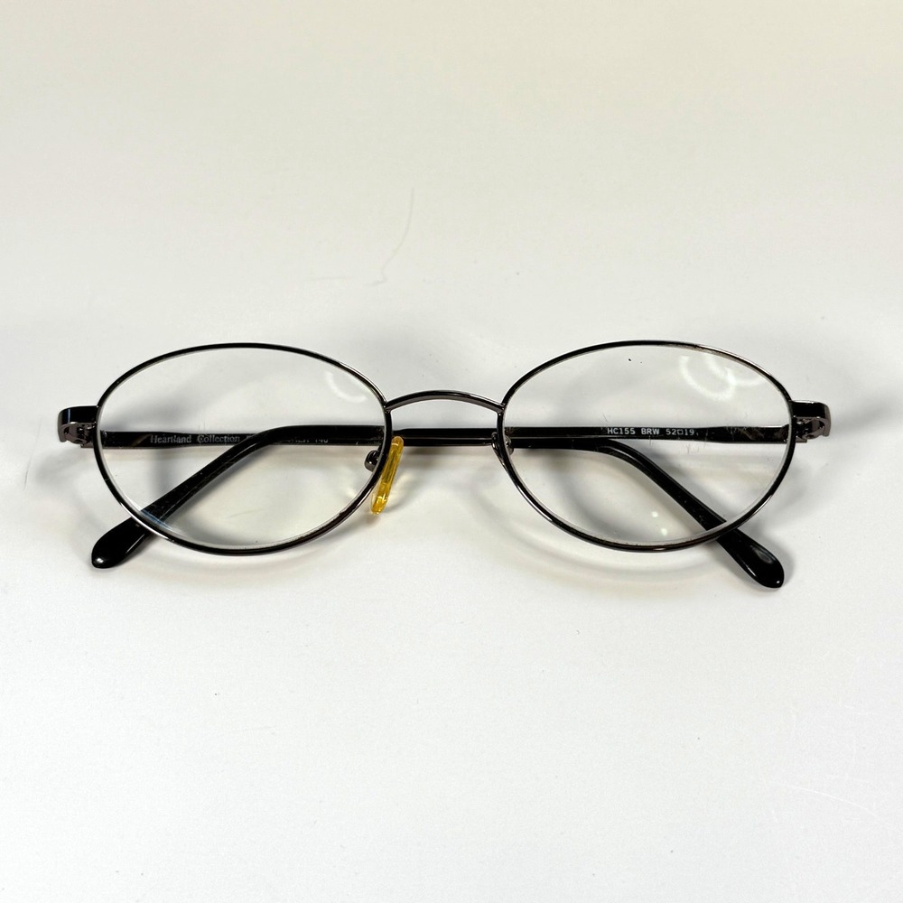 Heartland Collection HC155 Eyeglasses Frame Only 52-19-140 Brown Oval Made Korea